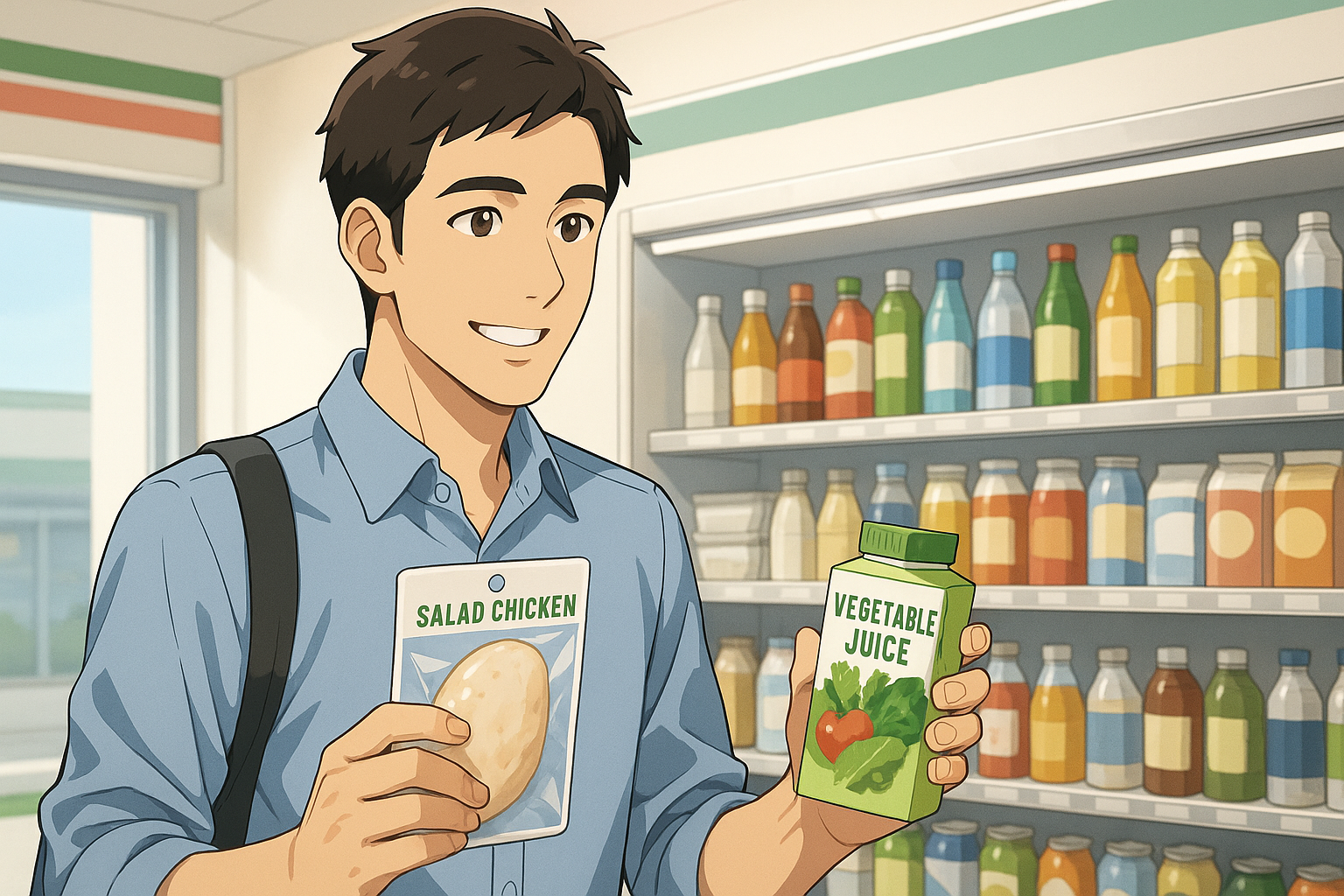 コンビニではサラダチキン＋野菜ジュースを選ぶ