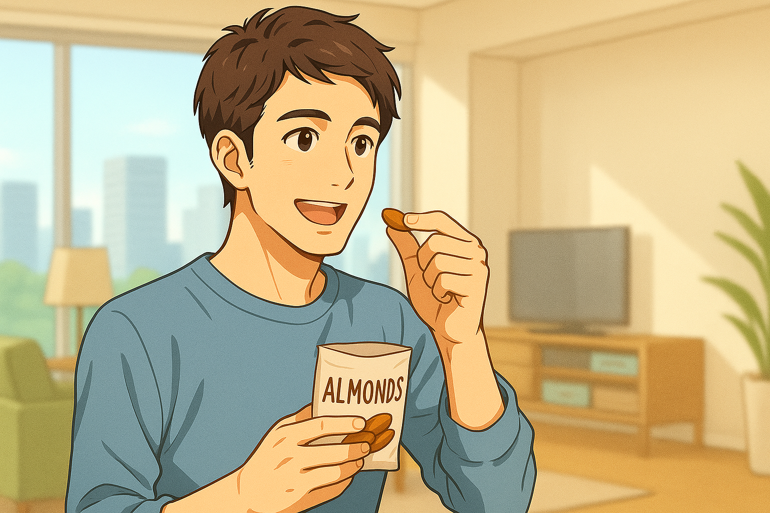 間食にアーモンドをストックしておく