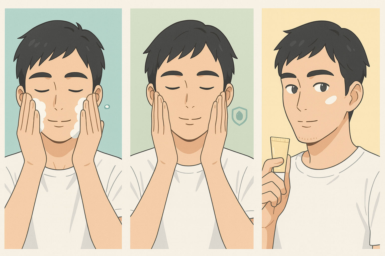 30代男性の時短スキンケア3ステップ｜洗顔・保湿・UV