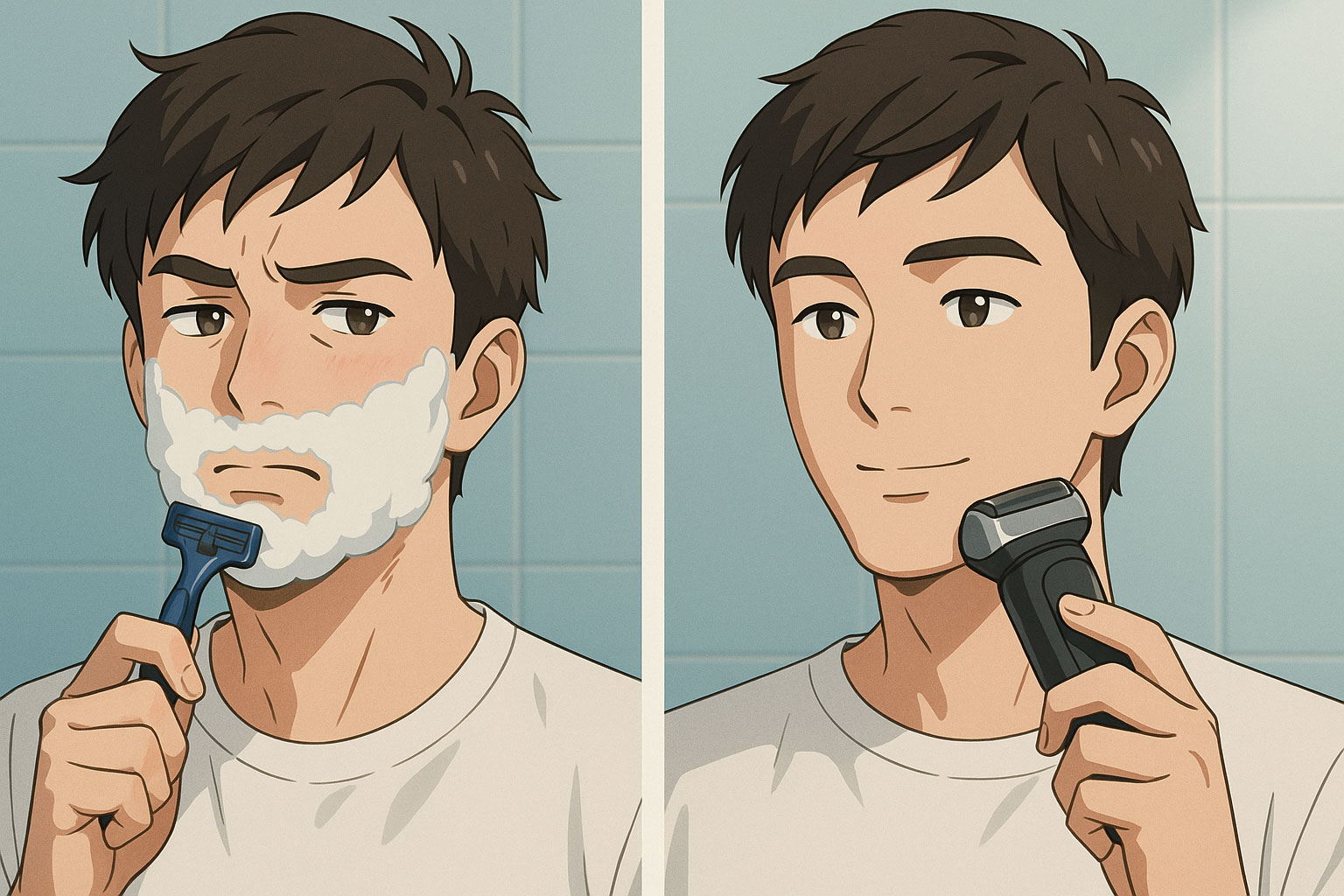 T字カミソリ vs 電気シェーバー｜敏感肌の負担比較