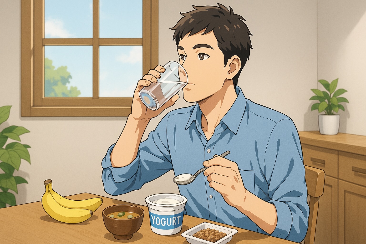 朝の水分＋腸にやさしい食材を取り入れる