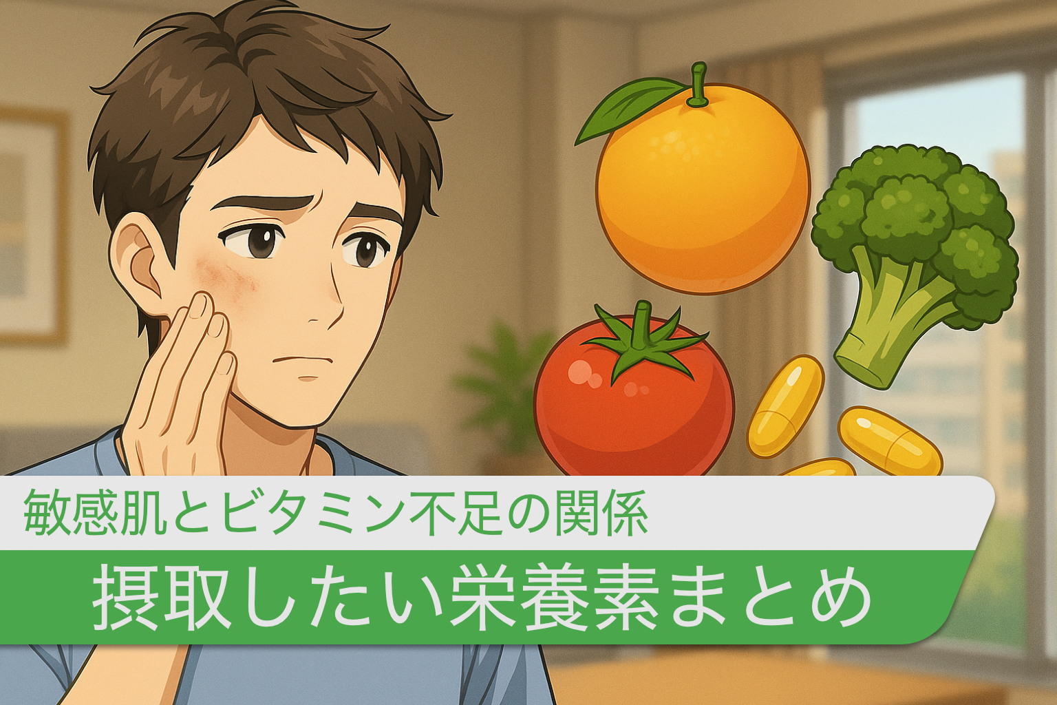 敏感肌とビタミン不足の関係｜摂取したい栄養素まとめ