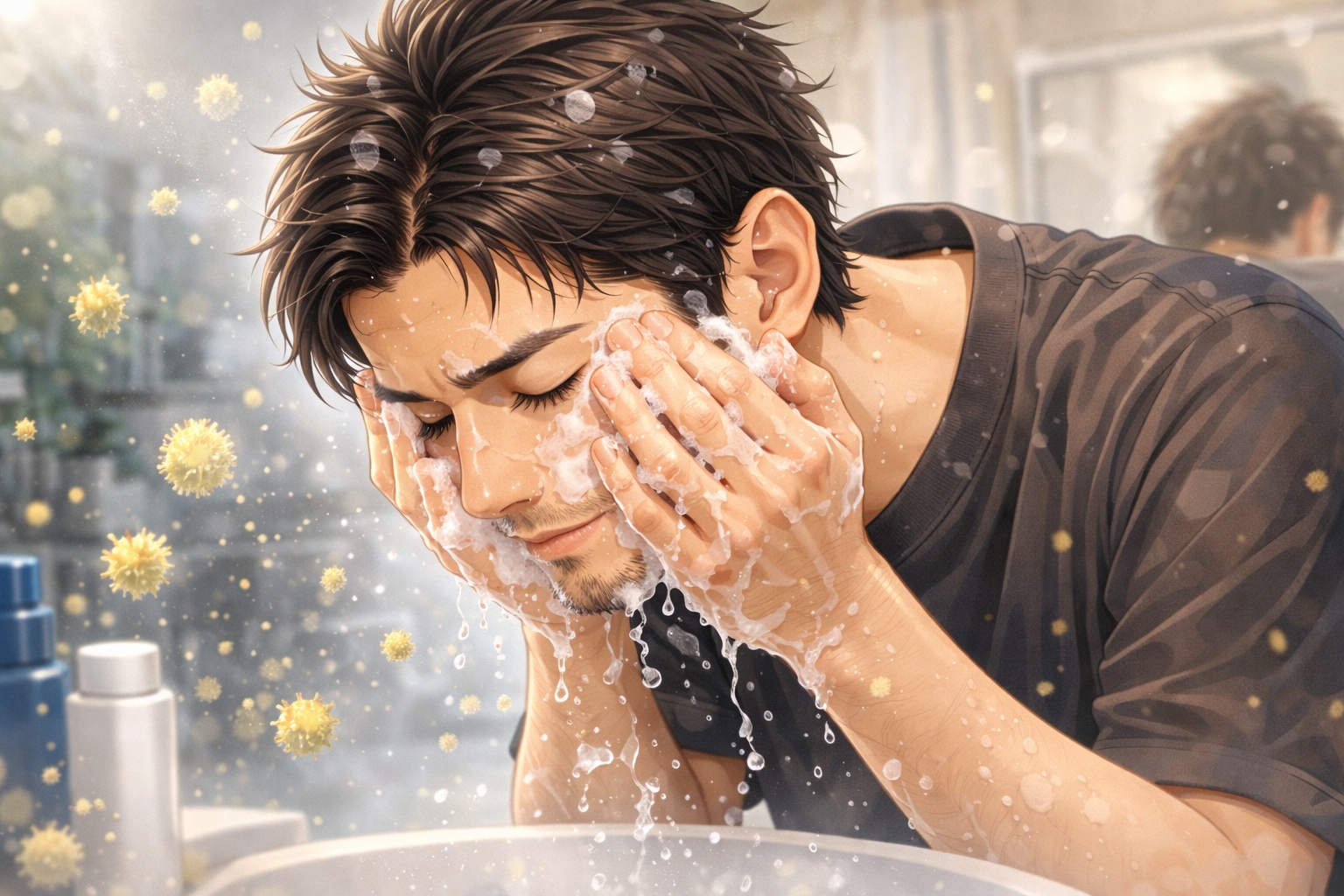 やさしい洗顔で「花粉を落とす」