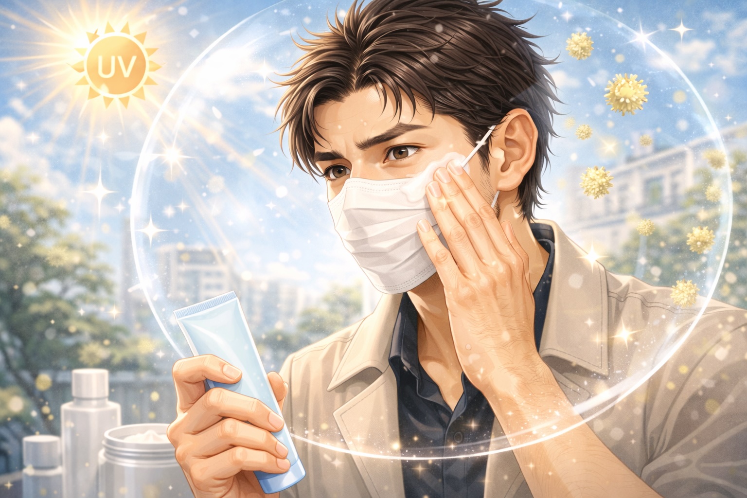 日中はUV＆花粉ガードで「肌をコーティング」