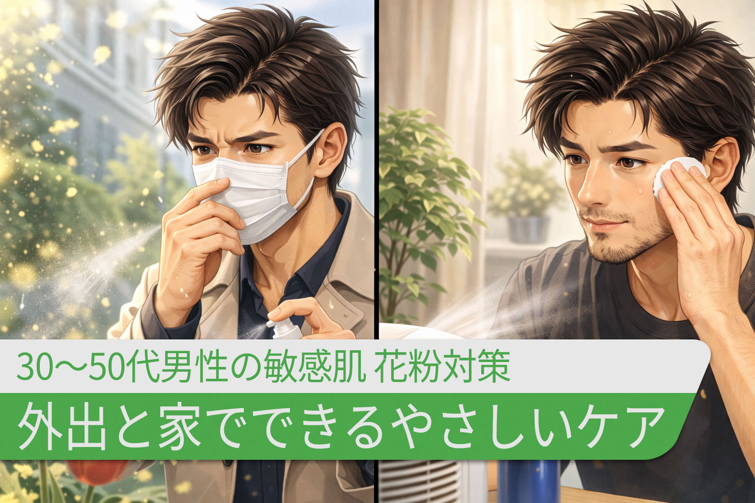 30〜50代男性の敏感肌 花粉対策｜外出と家でできるやさしいケア
